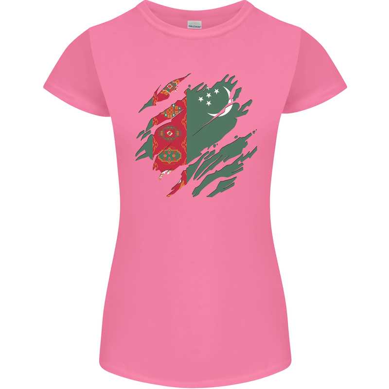Torn Turkmenistan Flag The Turkmen Day Football Womens Petite Cut T-Shirt Azalea