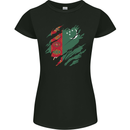 Torn Turkmenistan Flag The Turkmen Day Football Womens Petite Cut T-Shirt Black