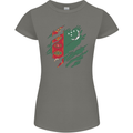 Torn Turkmenistan Flag The Turkmen Day Football Womens Petite Cut T-Shirt Charcoal