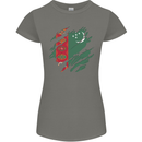 Torn Turkmenistan Flag The Turkmen Day Football Womens Petite Cut T-Shirt Charcoal