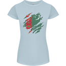 Torn Turkmenistan Flag The Turkmen Day Football Womens Petite Cut T-Shirt Light Blue