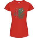 Torn Turkmenistan Flag The Turkmen Day Football Womens Petite Cut T-Shirt Red