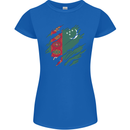 Torn Turkmenistan Flag The Turkmen Day Football Womens Petite Cut T-Shirt Royal Blue