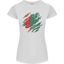 Torn Turkmenistan Flag The Turkmen Day Football Womens Petite Cut T-Shirt White