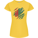 Torn Turkmenistan Flag The Turkmen Day Football Womens Petite Cut T-Shirt Yellow
