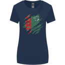 Torn Turkmenistan Flag The Turkmen Day Football Womens Wider Cut T-Shirt Navy Blue