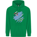 Torn Tuvalu Flag Tuvaluan Day Football Childrens Kids Hoodie Irish Green