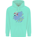 Torn Tuvalu Flag Tuvaluan Day Football Childrens Kids Hoodie Peppermint