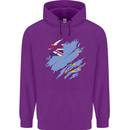 Torn Tuvalu Flag Tuvaluan Day Football Childrens Kids Hoodie Purple