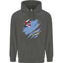 Torn Tuvalu Flag Tuvaluan Day Football Childrens Kids Hoodie Storm Grey