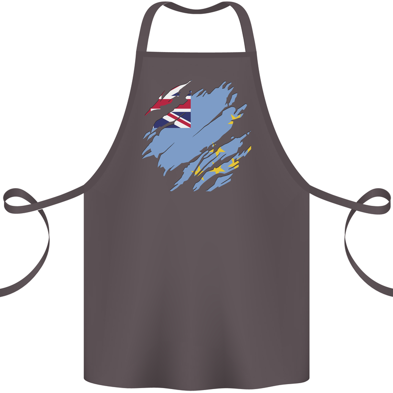 Torn Tuvalu Flag Tuvaluan Day Football Cotton Apron 100% Organic Dark Grey