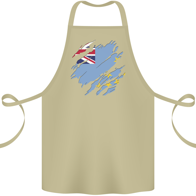 Torn Tuvalu Flag Tuvaluan Day Football Cotton Apron 100% Organic Khaki