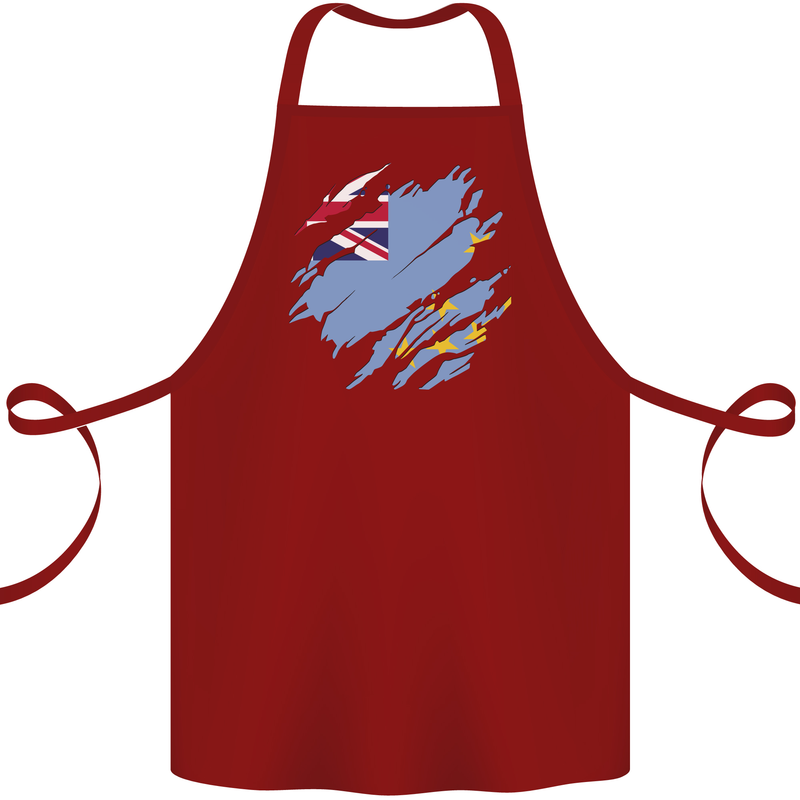 Torn Tuvalu Flag Tuvaluan Day Football Cotton Apron 100% Organic Maroon