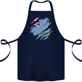 Torn Tuvalu Flag Tuvaluan Day Football Cotton Apron 100% Organic Navy Blue