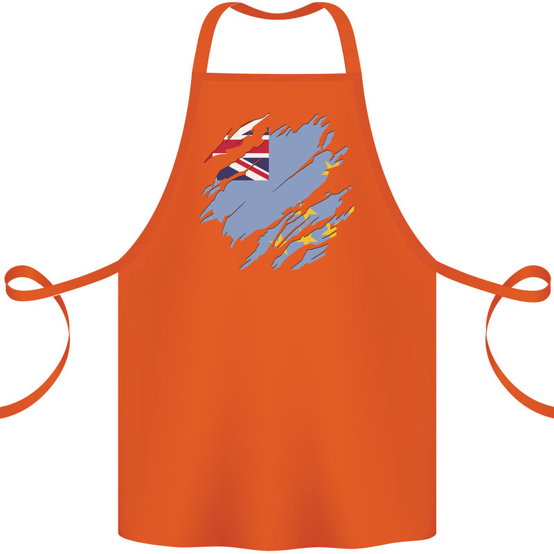 Torn Tuvalu Flag Tuvaluan Day Football Cotton Apron 100% Organic Orange