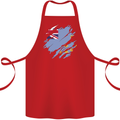 Torn Tuvalu Flag Tuvaluan Day Football Cotton Apron 100% Organic Red