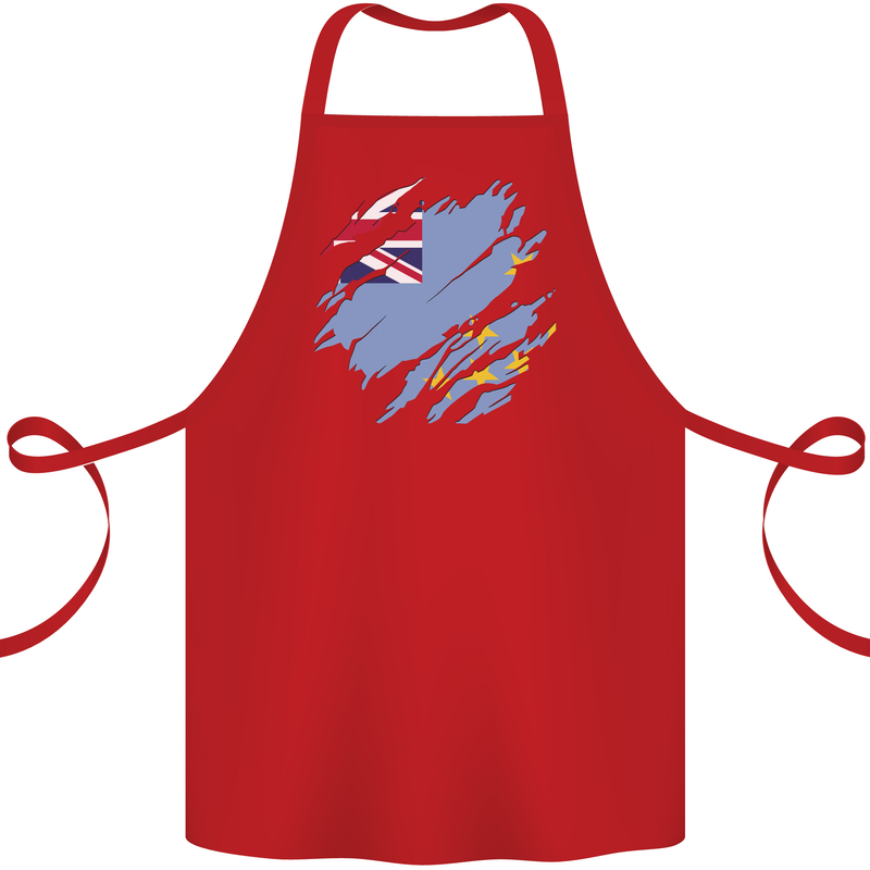 Torn Tuvalu Flag Tuvaluan Day Football Cotton Apron 100% Organic Red
