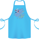 Torn Tuvalu Flag Tuvaluan Day Football Cotton Apron 100% Organic Turquoise