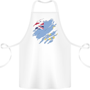 Torn Tuvalu Flag Tuvaluan Day Football Cotton Apron 100% Organic White