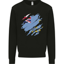 Torn Tuvalu Flag Tuvaluan Day Football Kids Sweatshirt Jumper Black