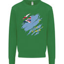 Torn Tuvalu Flag Tuvaluan Day Football Kids Sweatshirt Jumper Irish Green