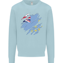 Torn Tuvalu Flag Tuvaluan Day Football Kids Sweatshirt Jumper Light Blue