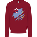 Torn Tuvalu Flag Tuvaluan Day Football Kids Sweatshirt Jumper Red
