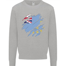 Torn Tuvalu Flag Tuvaluan Day Football Kids Sweatshirt Jumper Sports Grey
