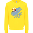 Torn Tuvalu Flag Tuvaluan Day Football Kids Sweatshirt Jumper Yellow