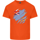 Torn Tuvalu Flag Tuvaluan Day Football Kids T-Shirt Childrens Orange