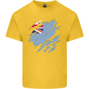 Torn Tuvalu Flag Tuvaluan Day Football Kids T-Shirt Childrens Yellow