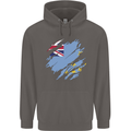 Torn Tuvalu Flag Tuvaluan Day Football Mens 80% Cotton Hoodie Charcoal
