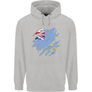 Torn Tuvalu Flag Tuvaluan Day Football Mens 80% Cotton Hoodie Sports Grey