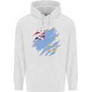 Torn Tuvalu Flag Tuvaluan Day Football Mens 80% Cotton Hoodie White