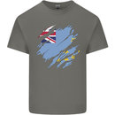 Torn Tuvalu Flag Tuvaluan Day Football Mens Cotton T-Shirt Tee Top Charcoal