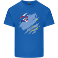 Torn Tuvalu Flag Tuvaluan Day Football Mens Cotton T-Shirt Tee Top Royal Blue