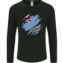 Torn Tuvalu Flag Tuvaluan Day Football Mens Long Sleeve T-Shirt Black