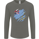 Torn Tuvalu Flag Tuvaluan Day Football Mens Long Sleeve T-Shirt Charcoal