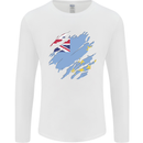 Torn Tuvalu Flag Tuvaluan Day Football Mens Long Sleeve T-Shirt White