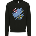 Torn Tuvalu Flag Tuvaluan Day Football Mens Sweatshirt Jumper Black