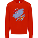 Torn Tuvalu Flag Tuvaluan Day Football Mens Sweatshirt Jumper Bright Red