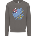 Torn Tuvalu Flag Tuvaluan Day Football Mens Sweatshirt Jumper Charcoal