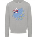 Torn Tuvalu Flag Tuvaluan Day Football Mens Sweatshirt Jumper Sports Grey