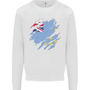 Torn Tuvalu Flag Tuvaluan Day Football Mens Sweatshirt Jumper White