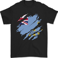 Torn Tuvalu Flag Tuvaluan Day Football Mens T-Shirt 100% Cotton Black