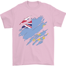 Torn Tuvalu Flag Tuvaluan Day Football Mens T-Shirt 100% Cotton Light Pink