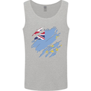 Torn Tuvalu Flag Tuvaluan Day Football Mens Vest Tank Top Sports Grey