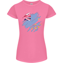 Torn Tuvalu Flag Tuvaluan Day Football Womens Petite Cut T-Shirt Azalea