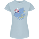 Torn Tuvalu Flag Tuvaluan Day Football Womens Petite Cut T-Shirt Light Blue