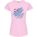 Torn Tuvalu Flag Tuvaluan Day Football Womens Petite Cut T-Shirt Light Pink
